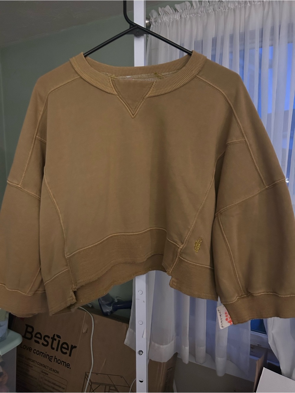 FP Movement by Free People Cropped Boxy Sweatshirt in the color Dried Palm-NWT